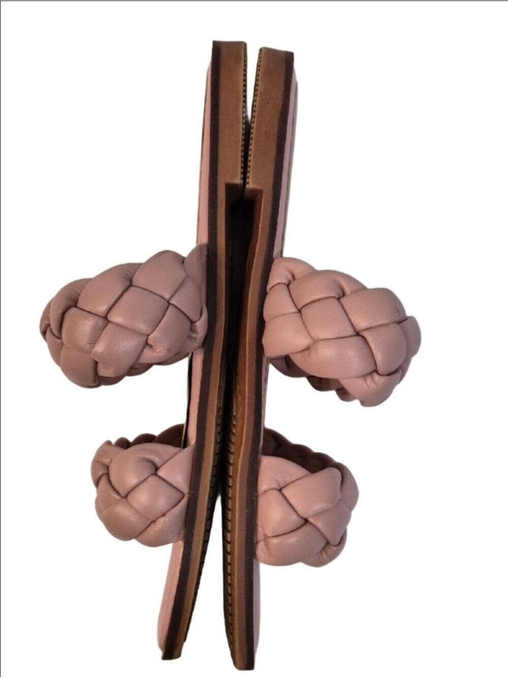 Time and Tru Braided Double-Strap Slide Sandals in Blush Pink - Picture 6 of 9